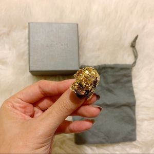 **sold**New Alexander McQueen skull ring gold